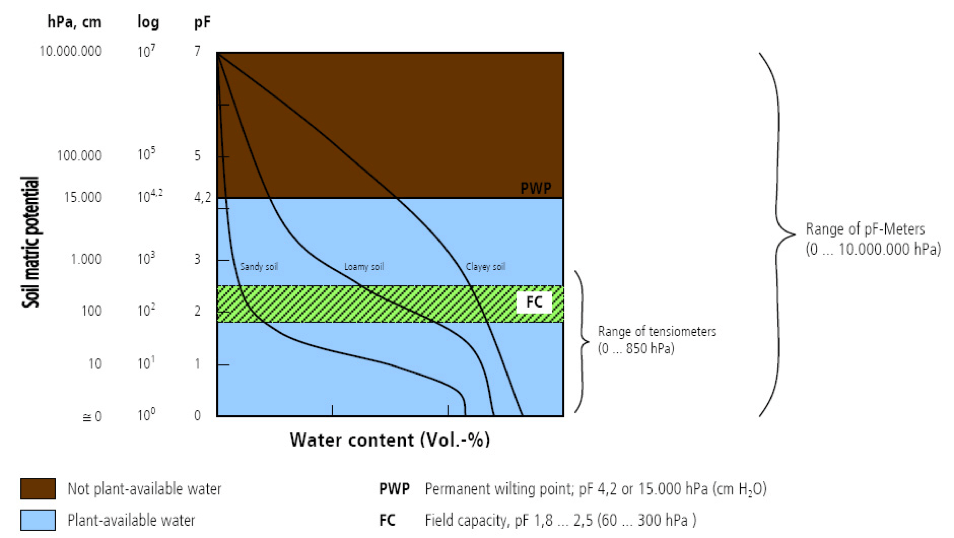 curva di ritenzione idrica del suolo